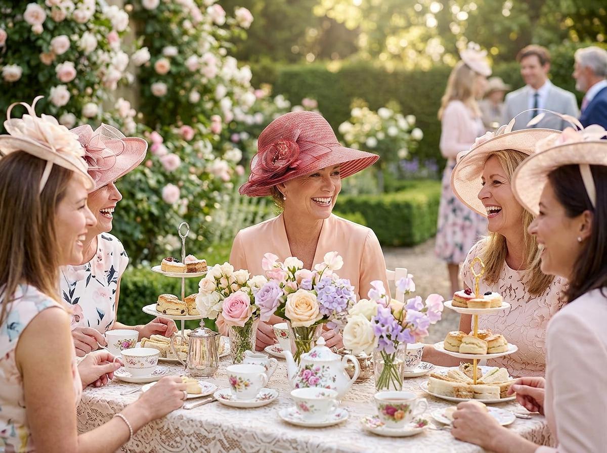 Organza Derby Hats for Women – Floral Fascinator, Tea Party 