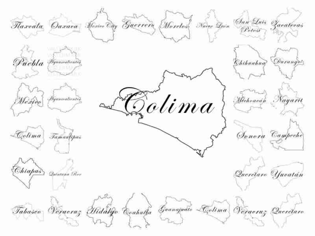 Mapa Colima Sticker Colima Mexico Map (svg, Png, Eps, Pdf) Print File (digital Download) - Etsy