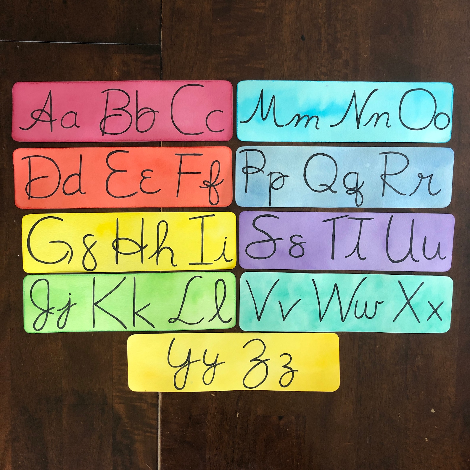 Cursive Alphabet Cards, Vimala Inspired Cursive, Printable Alphabet ...