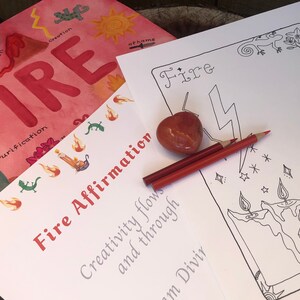 Earth, Air, Fire, Water Collection, Journaling Pages, Coloring Pages, Affirmations, Four Elements Posters image 6