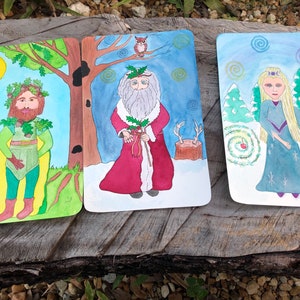 Winter Solstice, Yule, The Holly King and The Oak King Story and Cards, Summer Solstice, Litha