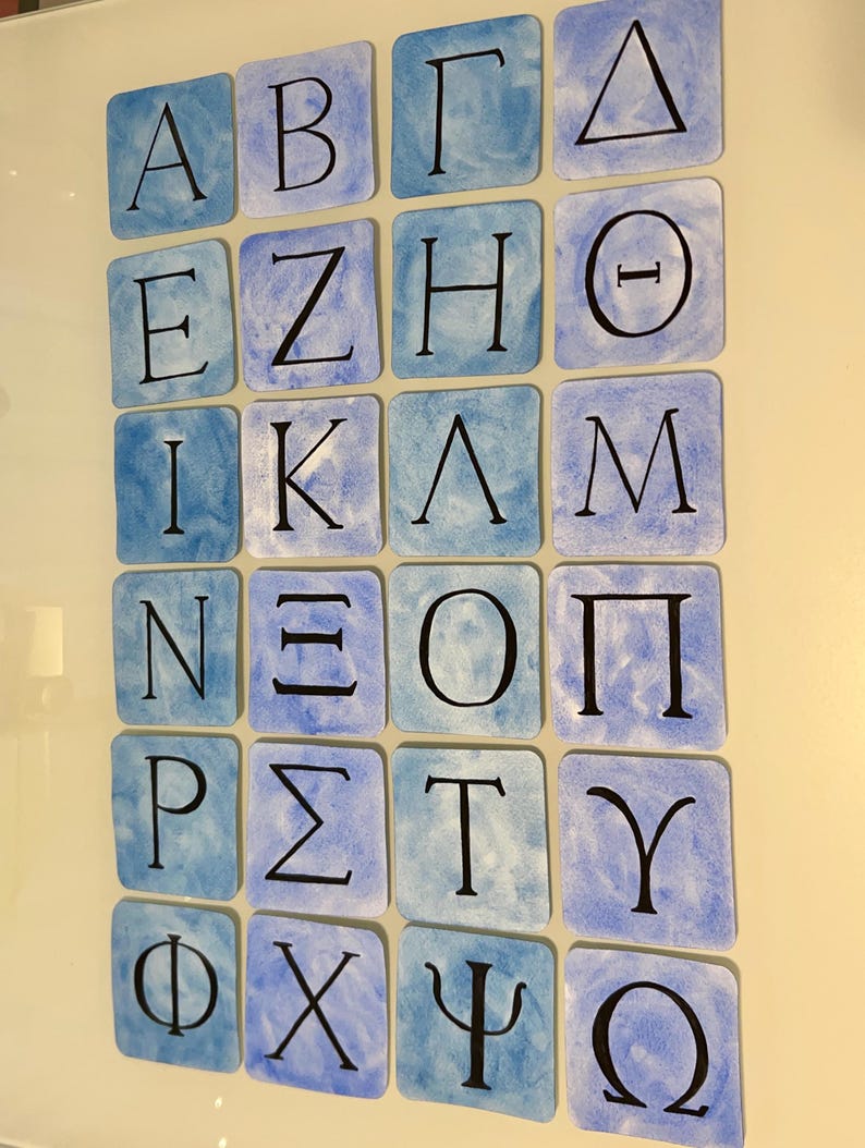 Greek Alphabet Cards, Printable Alphabet Cards, Waldorf Inspired ...