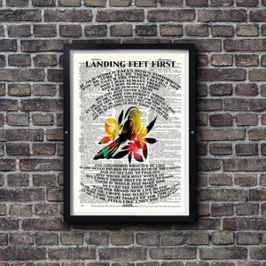 Bayside Landing Feet First Lyrics Colorful Bird Art Print