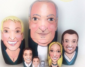 Custom portrait  nesting doll, caricature