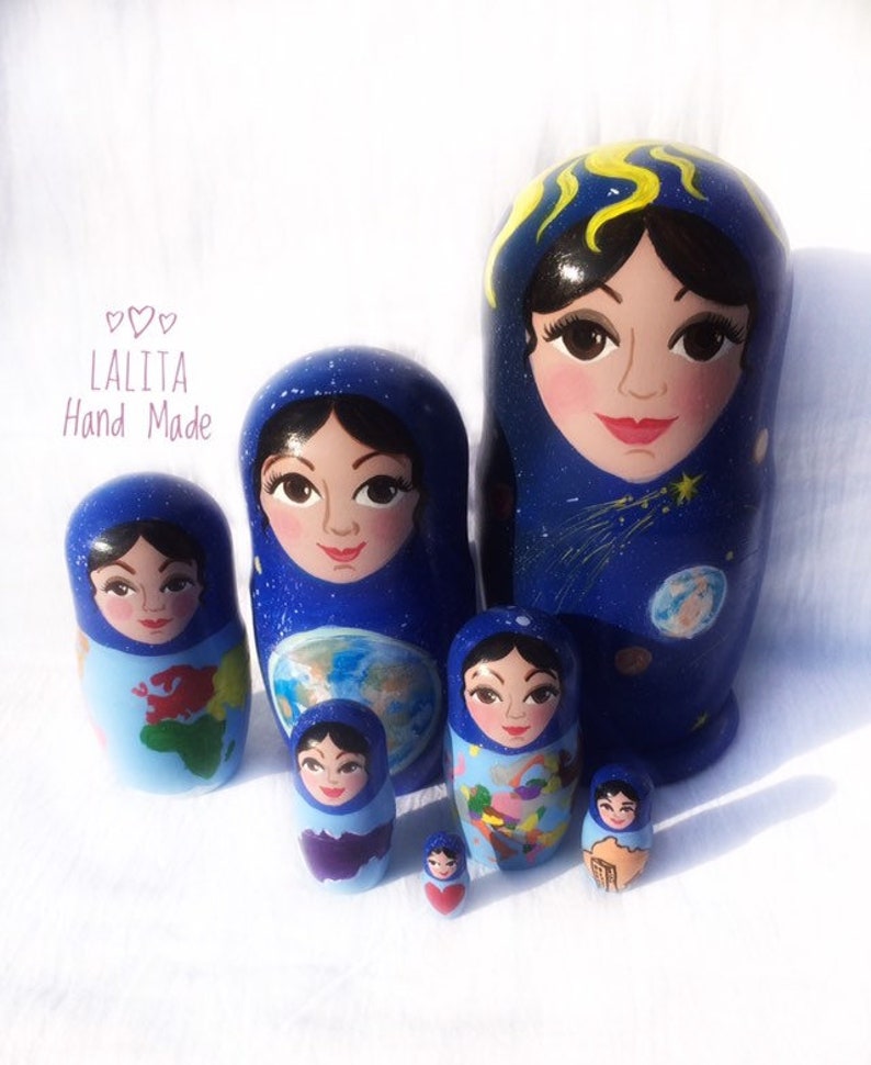 Montessori XXL nesting dolls Univers and me Etsy