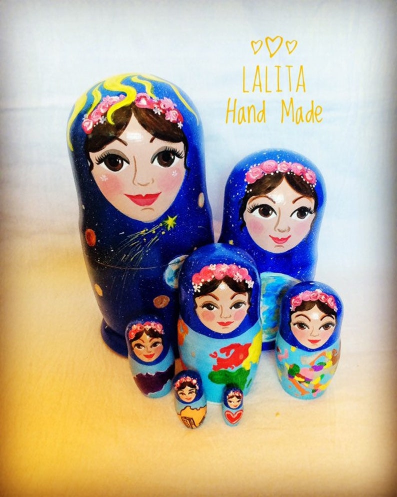 Montessori Nesting Dolls Matryoshka univers and Me, Education Etsy