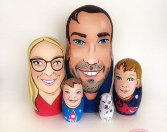 Family portrait matryoshka  caricature