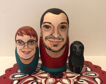 Family portrait nesting doll from photo