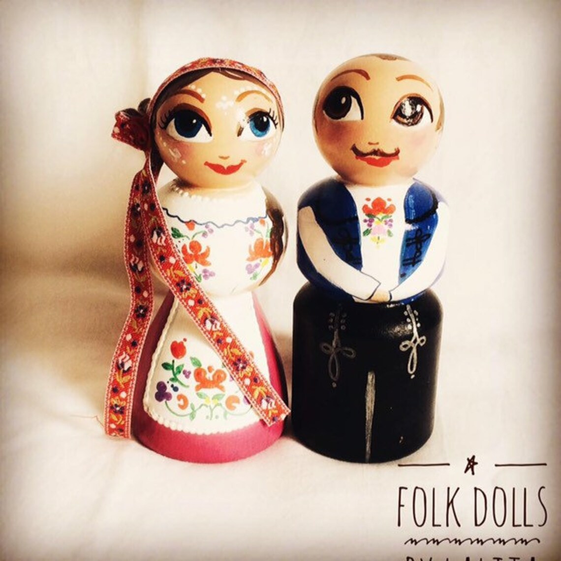 National folk costume dolls Slovakia Hungary or dirndl | Etsy