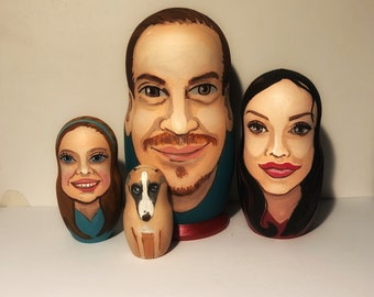 Family portrait nesting doll from photo