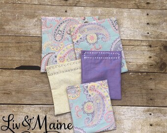 Reusable Snack Bag - Set of Five - Pastel Paisley - Ready to Ship