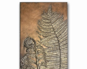 Tree Fern Fiddlehead Panel, Wired Wall Decor (8x16)