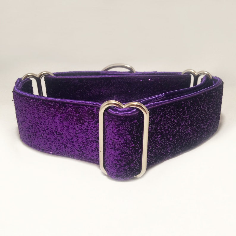1.5 Inch Martingale Collar Metallic Purple Glitter Ribbon Etsy
