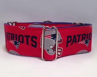 5 cm Martingale-halsband, NFL New England Patriots tyg Martingale-halsband, Greyhound Martingale-halsband, Hund Martingale-halsband
