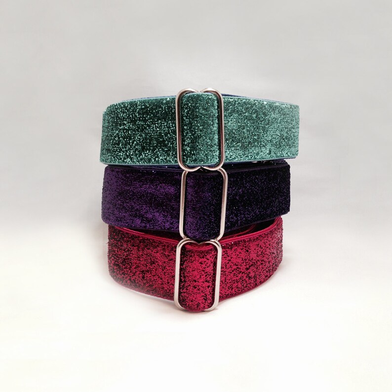 1.5 Inch Martingale Collar Metallic Purple Glitter Ribbon Etsy