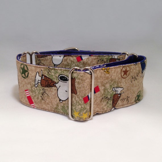 2 Inch Martingale Collar Peanuts Military Tribute Fabric 