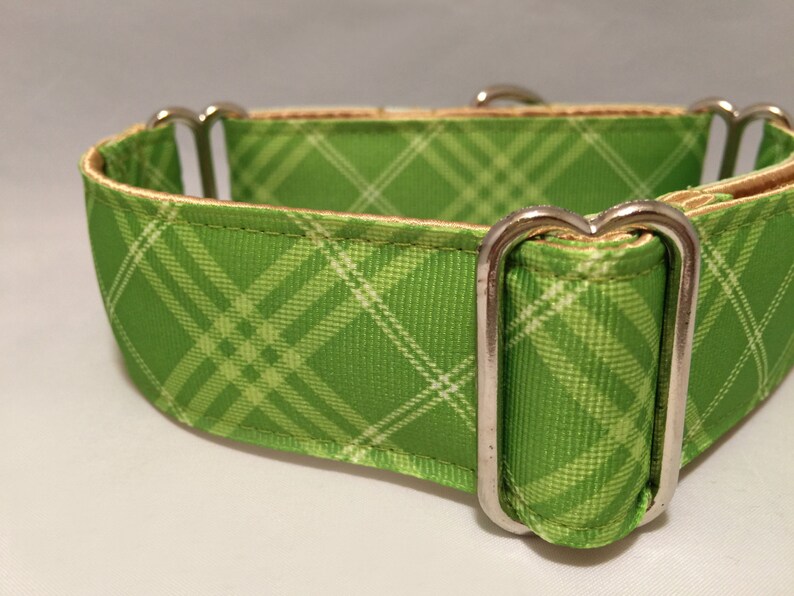 1.5 Inch Martingale Collar Yellowgreen Tartan Plaid Etsy