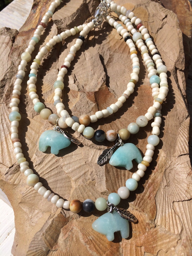 Amazonite Bear Choker