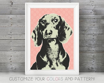 Dachshund Arte / Dachshund Impresión / Dachshund Mamá Regalo / Dachshund Decoración / Dachshund Regalo amante / Dachshund Arte de pared / Arte de doxie / Perro salchicha