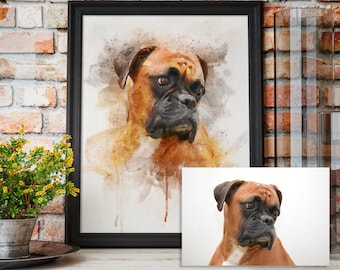 Custom Watercolor Pet Portrait, Personalized Pet Memorial Art, Dog Lover Gift, Pet Loss Gift