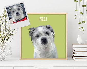 Custom Pet Portrait, Pet Owner Gift, Dog Wall Art, Dog Lover gift, Dog Poster, Pet Painting Pet Memorial Gift, Pet Loss Gift