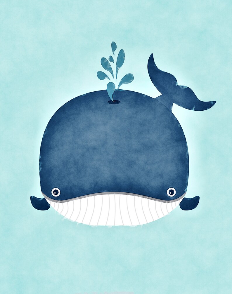 Whale Nursery / Whale Nursery Decor / Whale Print / Whale Etsy