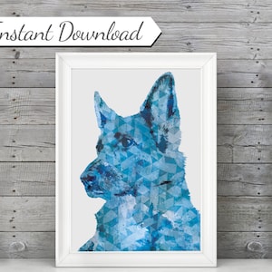German Shepherd Print / German Shepherd Watercolor / German Shepherd Art / German Shepherd Gift / German Shepherd Decor / Dog Printable Art