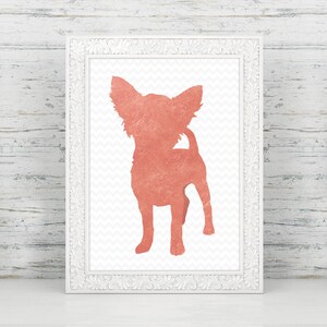 Faux Rose Gold Foil Chihuahua Print, Chihuahua Art, Chihuahua Nursery, Chihuahua Home Decor, Chihuahua Gifts, Chihuahua Lover, Chihuahua Mom