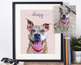 Custom Pet Portrait from Photo, Custom Dog Portrait, Watercolor Pet Portrait Digital, Personalized Pet Memorial, Dog Remembrance Gift