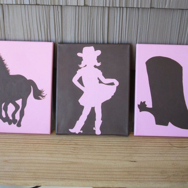 Clearance Cowgirl Paintings - Cowgirl, Boot, Horse - Horse Lover Art
