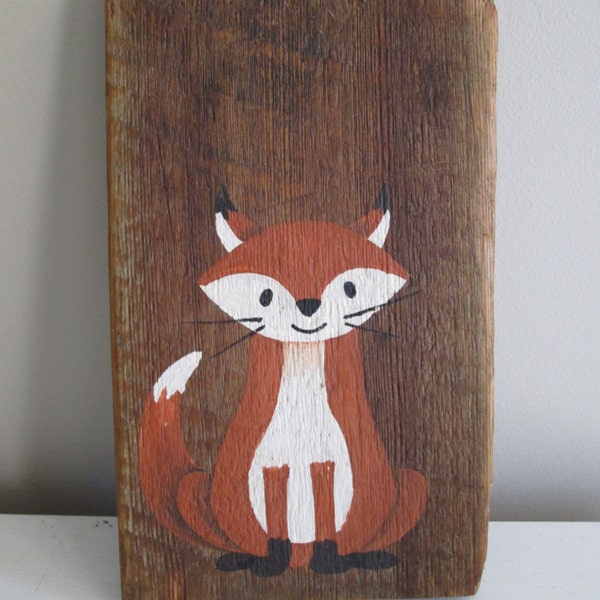 Fox - Home Decor Reclaimed Wood Art -  Woodland Art - Painting (Gift for Dad, Husband, Brother)