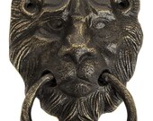 Lions Head Door Knocker Cast Iron Decorative Antique Replica Figurine