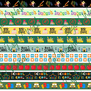 School digitale Washi tape, digitale download, verfraaiing, scrapbooking, ongewenste Journal, buik band, bus, school is cool, potlood, Apple