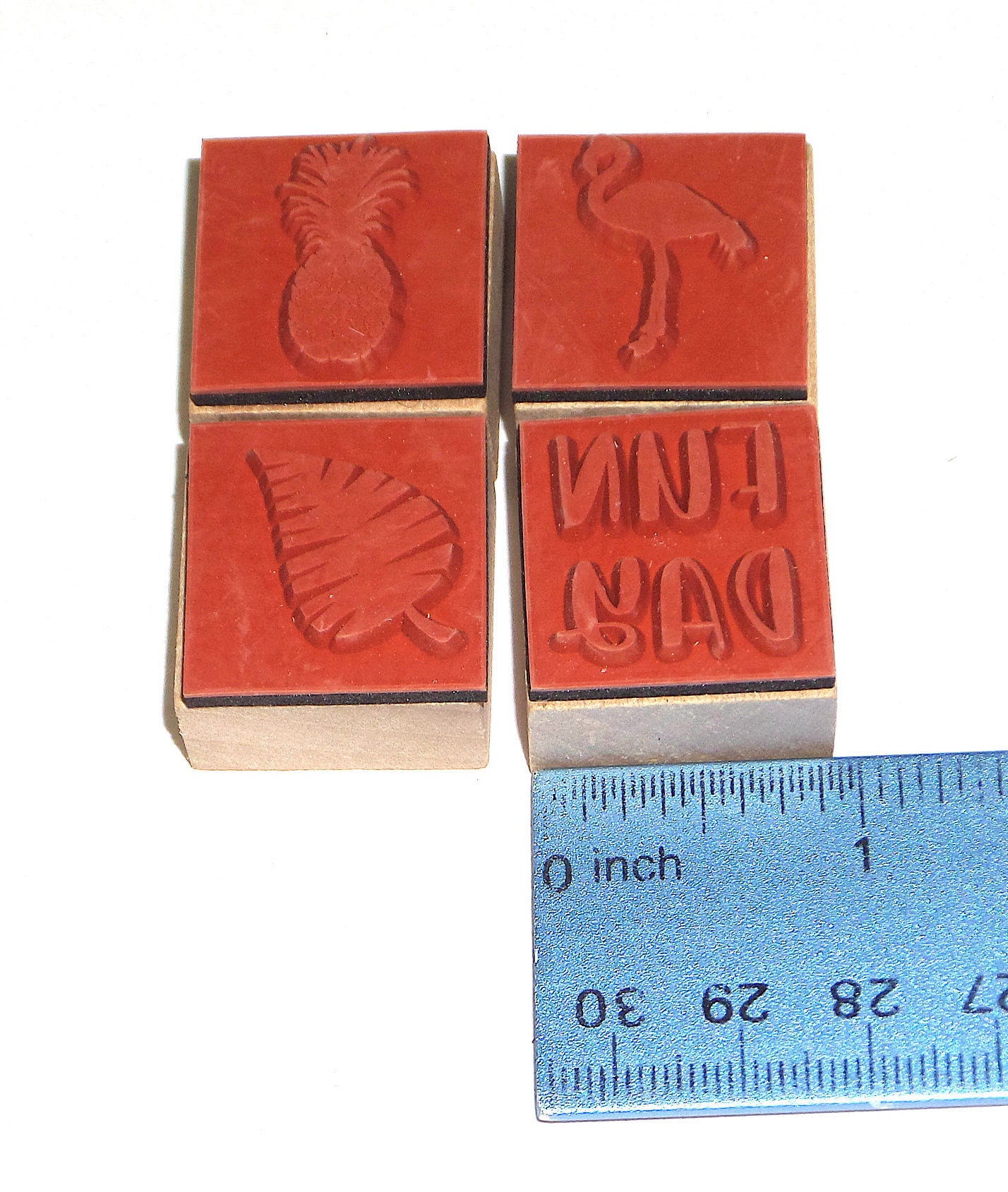 Set of 4 1 Inch Rubber Stamps Stamping Scrapbooking Card Etsy UK