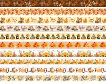 Può includere: Un collage digitale di immagini a tema autunnale, tra cui zucche, foglie, girasoli e camion. Le immagini sono disposte in un motivo ripetitivo, creando un design festoso e autunnale.