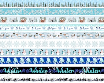 Winter And Christmas Digital Washi Tapes By auramarina