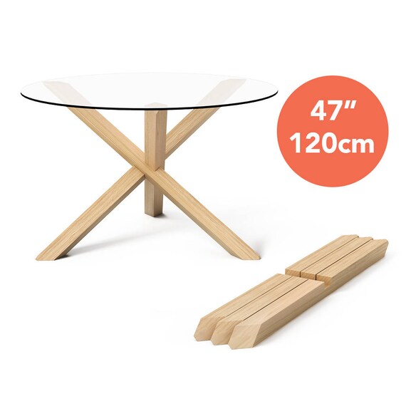 1x3 Round Dining Table With 47 120cm Top Puzzle Image 0