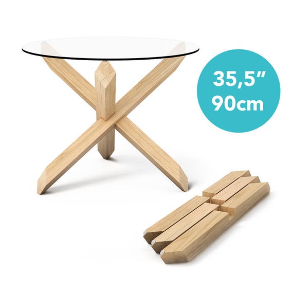 1x3 Round Dining Table With 355 90cm Top Puzzle Image 0