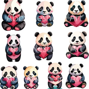 Cute Panda Holding Heart SVG Pack