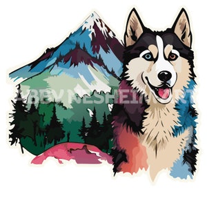 Husky Berg Aquarell - SVG, Jpg, Png