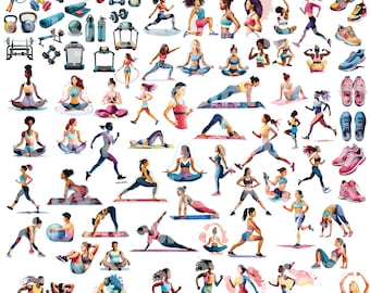 Fitness Watercolor Style Vector, SVG, PNG