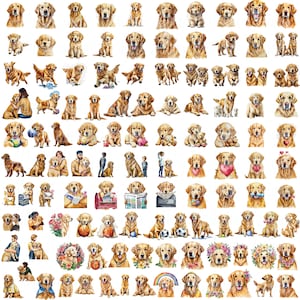 Vector SVG, PNG estilo acuarela de golden retriever