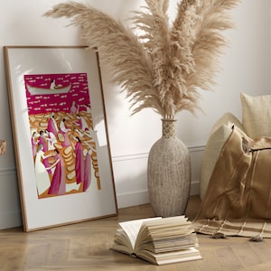 Modern Christian Art / Jesus Feeds the Multitude / Bible Wall Art / Digital Download