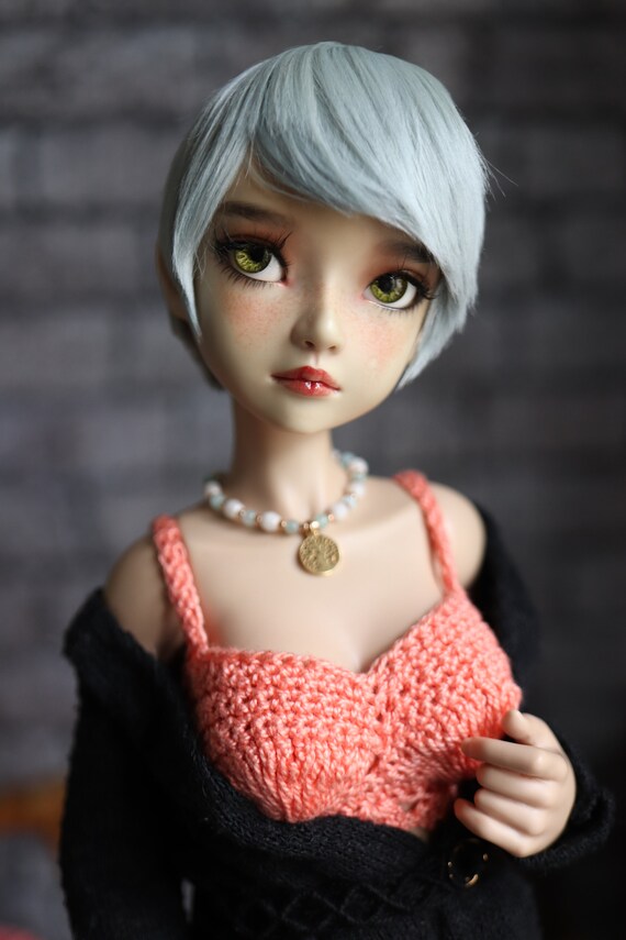 Harucasting Maji Wig 16cm Slim Msd Light Blue Short Pixie Cut No Bangs Handmade Hand Dyed Soy Fiber Bjd Doll Etsy