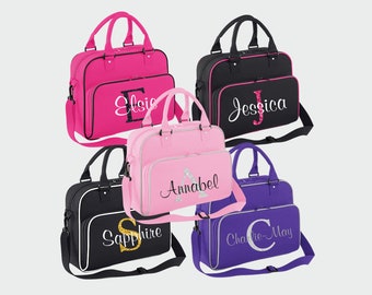 Bolso de baile personalizado para niños, niñas, gimnasia, niños, escuela de Ballet con purpurina, bolso de hombro personalizado para natación, baile y porristas