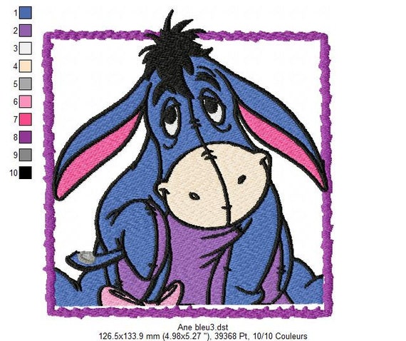 Eeyore El Burro Triste De Diseno De Bordado De La Maquina De Etsy