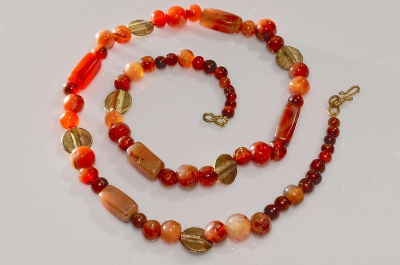 Anniversary Birthday Christmas Gift for Her African Heritage Rare Antique African Trade Beads Unique Ethnic Jewelry Carnelian Necklace