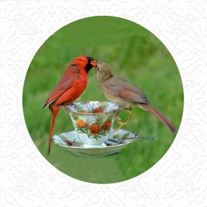 Cutting Boards-CARDINALS in my Kitchen'Tempered Glass' Different Cardinal Designs to Choose From Round or Rectangle Glass image 9