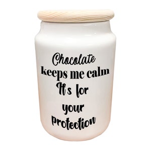 Ceramic Jar-Container Personalized for 'Candy' Dog Treats 'M&M's image 1