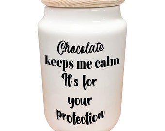 Ceramic Jar-Container Personalized for 'Candy' Dog Treats 'M&M's